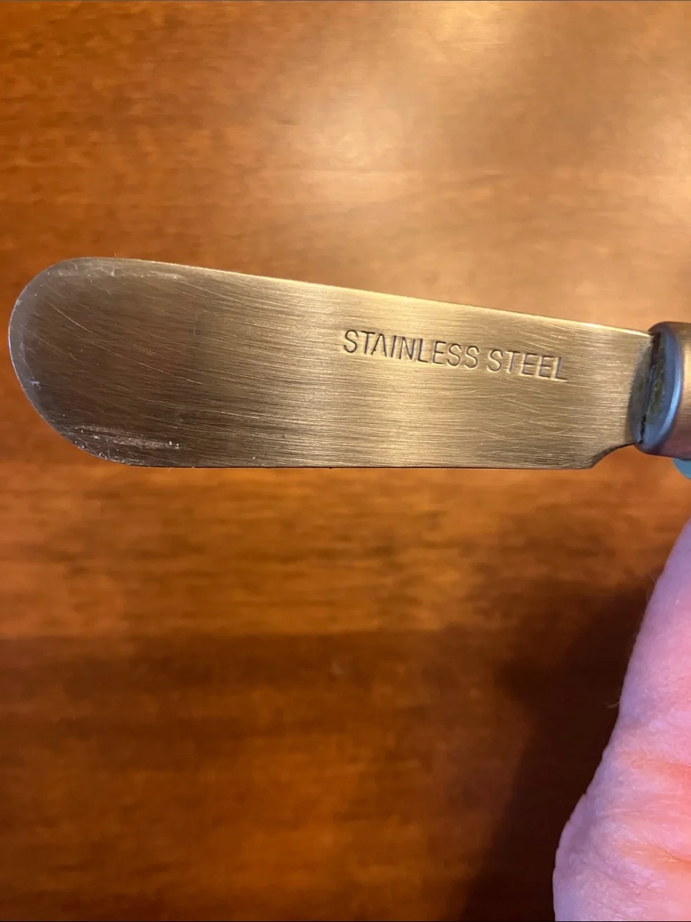 Pfaltzgraff Naturewood small spreader cheese knife stainless steel + ceramic